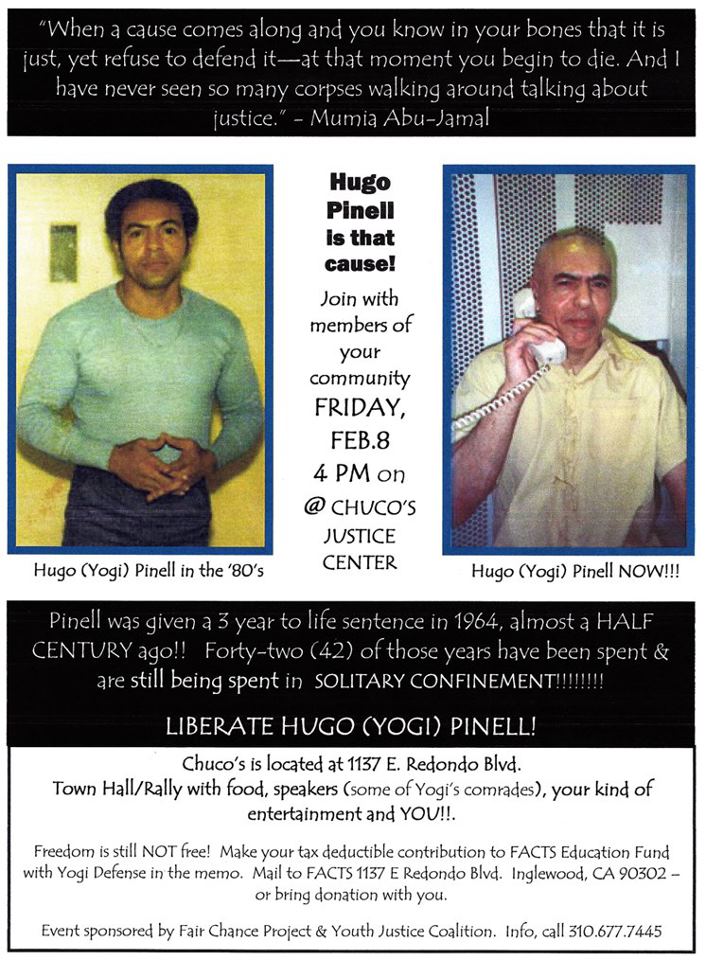 picture of poster for Hugo Pinell Donation Drive 2013