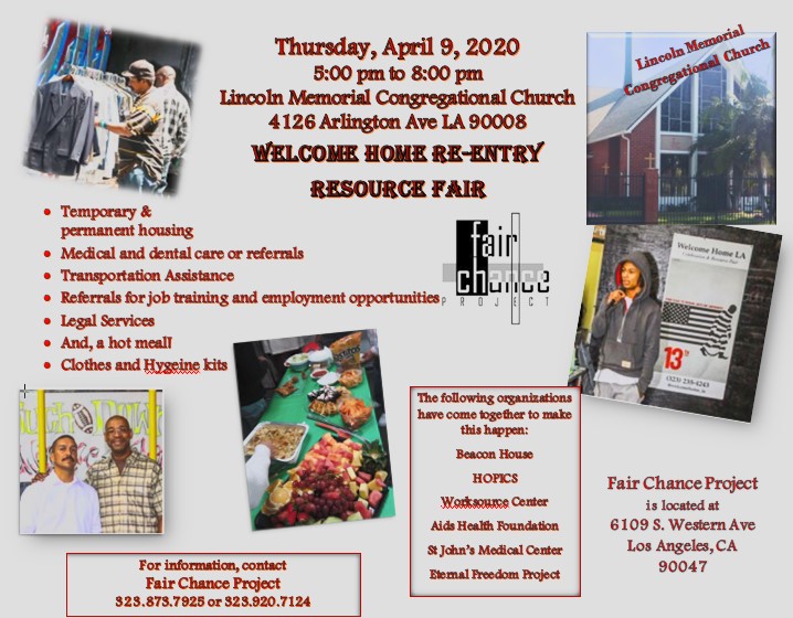 Welcome Home Reentry Resource Fair - Fair Chance Project 2020